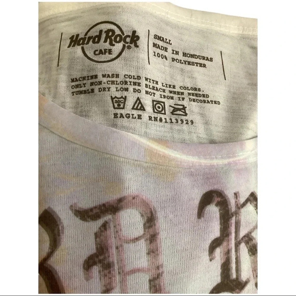 Hard Rock Cafe Fitted Sublimation Baby Tee Size Small. New No Tags - Picture 4 of 4